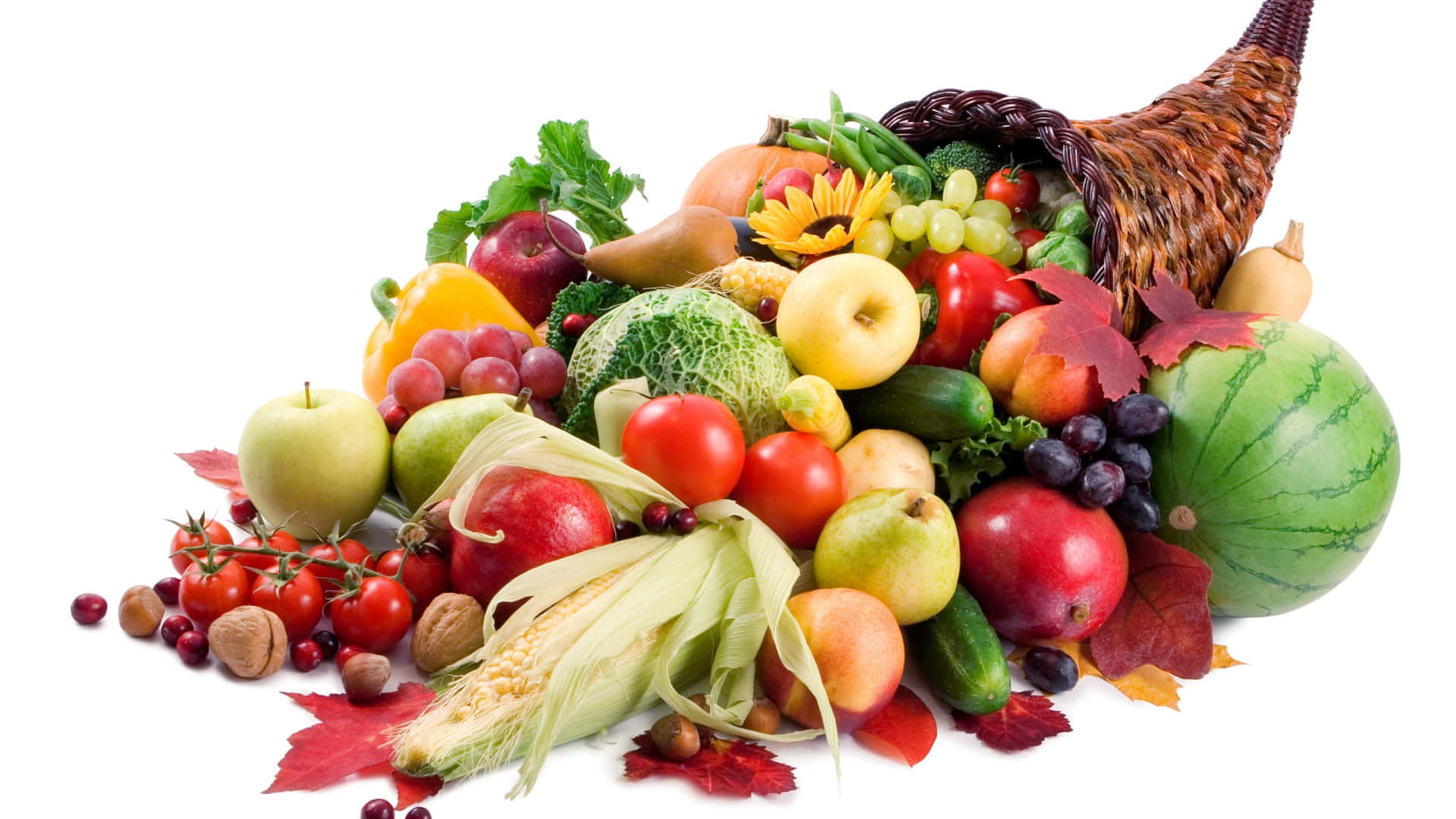 Fruits And Vegetables In A Heap Wallpaper