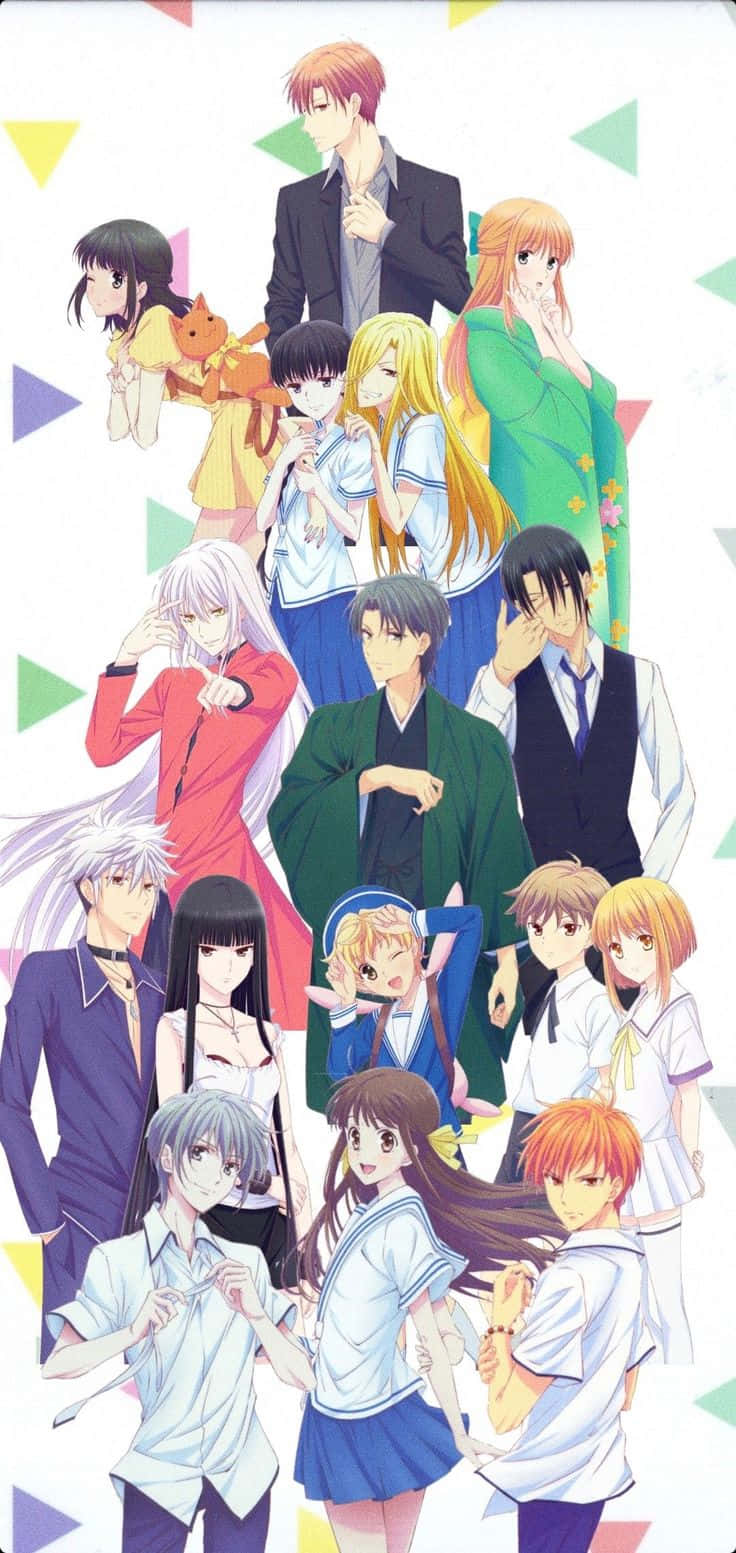 Collage De Personnages De Fruits Basket Fond d'écran