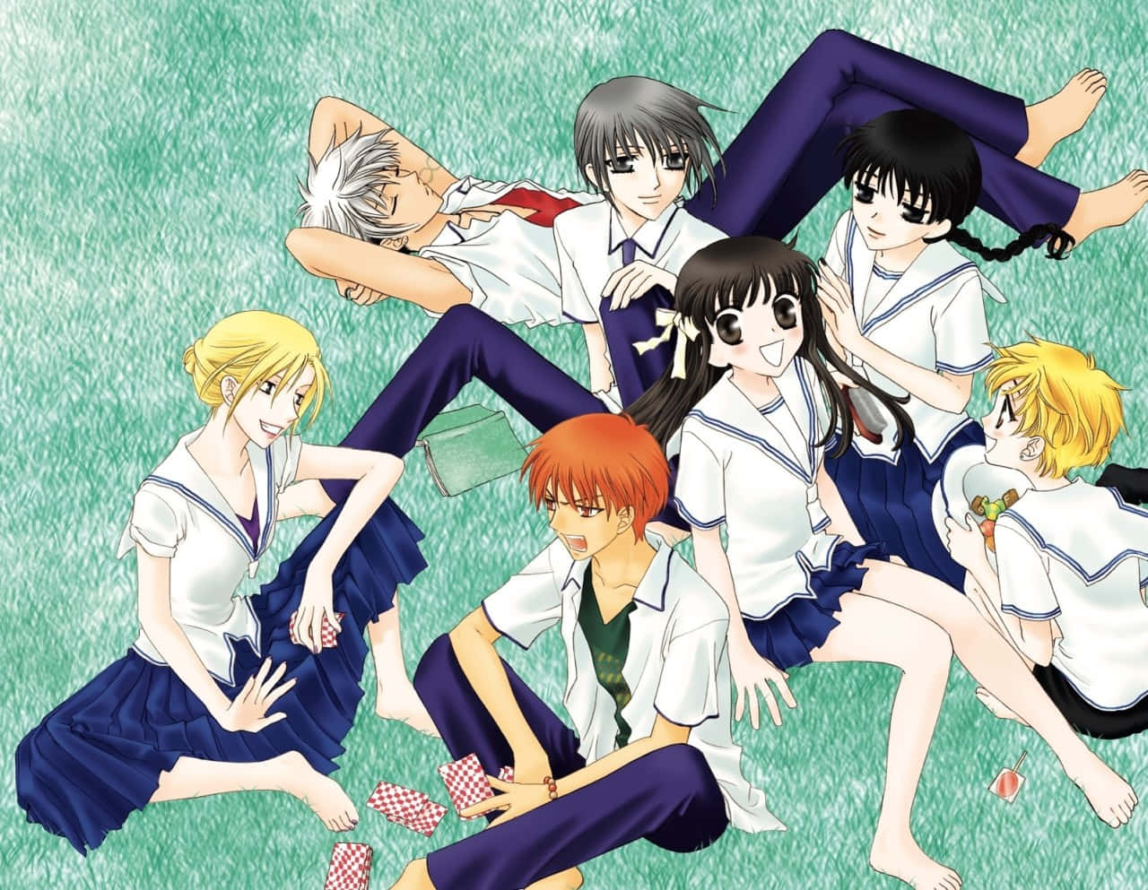 Karakter Fruits Basket Bersantai Wallpaper