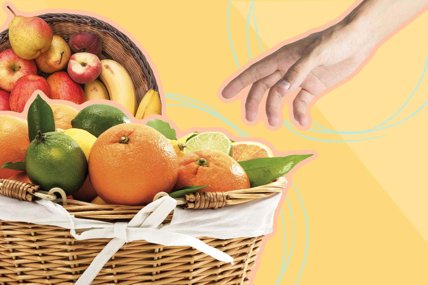 Fresh and nutrient-rich fruits perfectly arranged in a beautiful basket