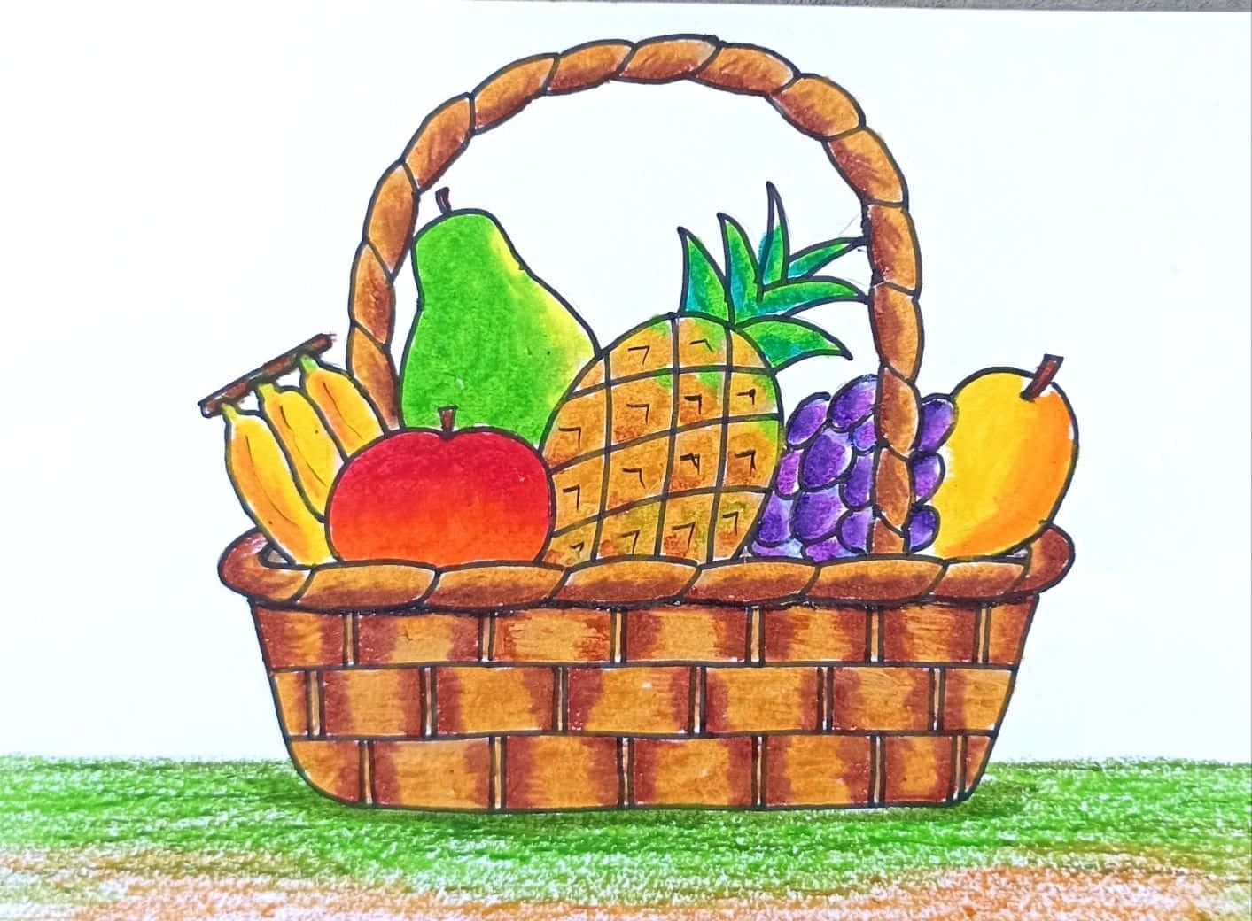 How to Draw Fruit Basket  HelloArtsy