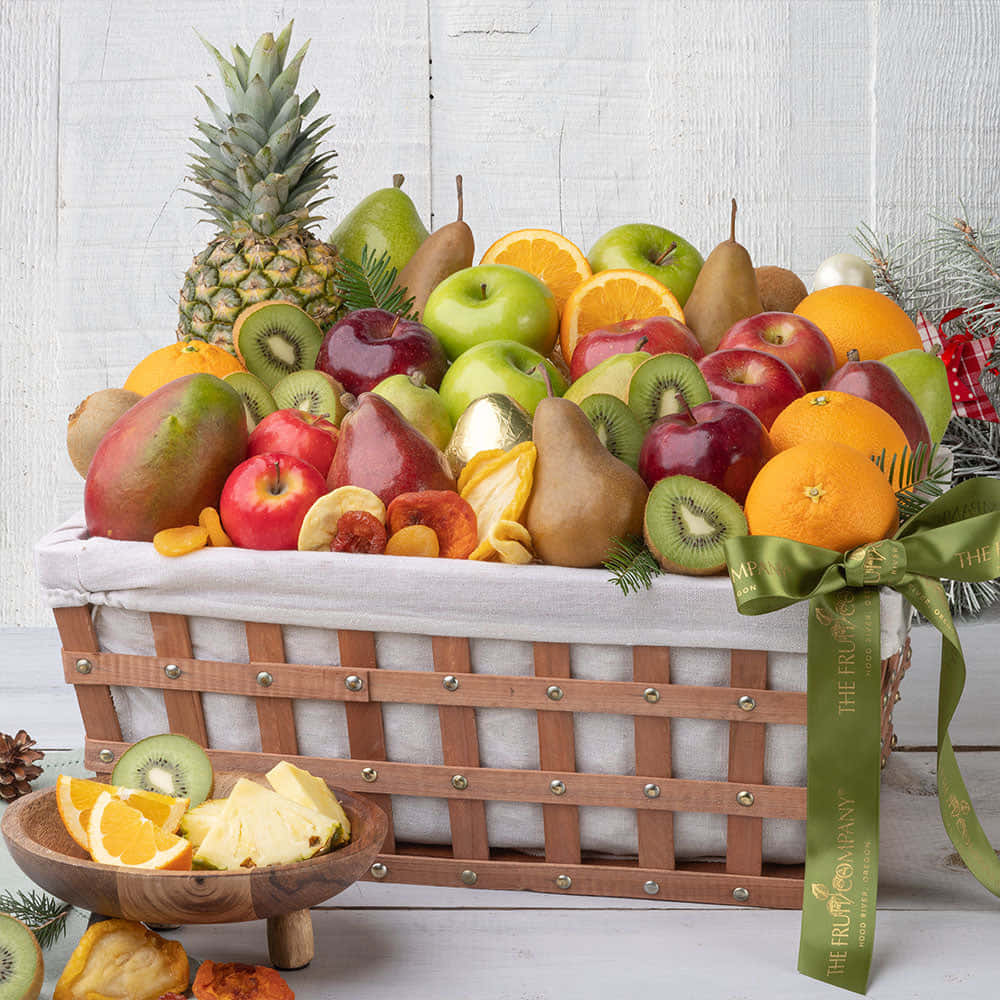 An array of fresh fruits for basket-making