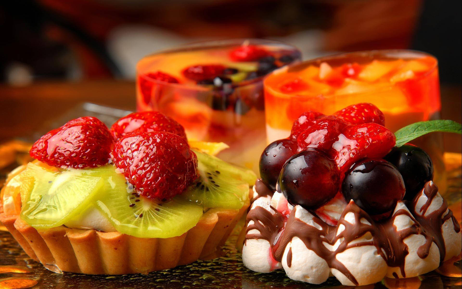 Fruity Jell-o Tart Desserts Wallpaper