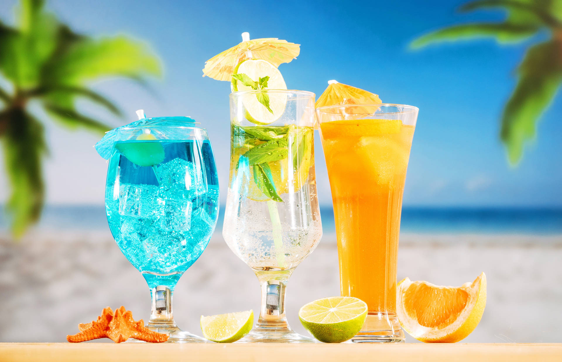 Fruity Tropical Drinks Wallpaper