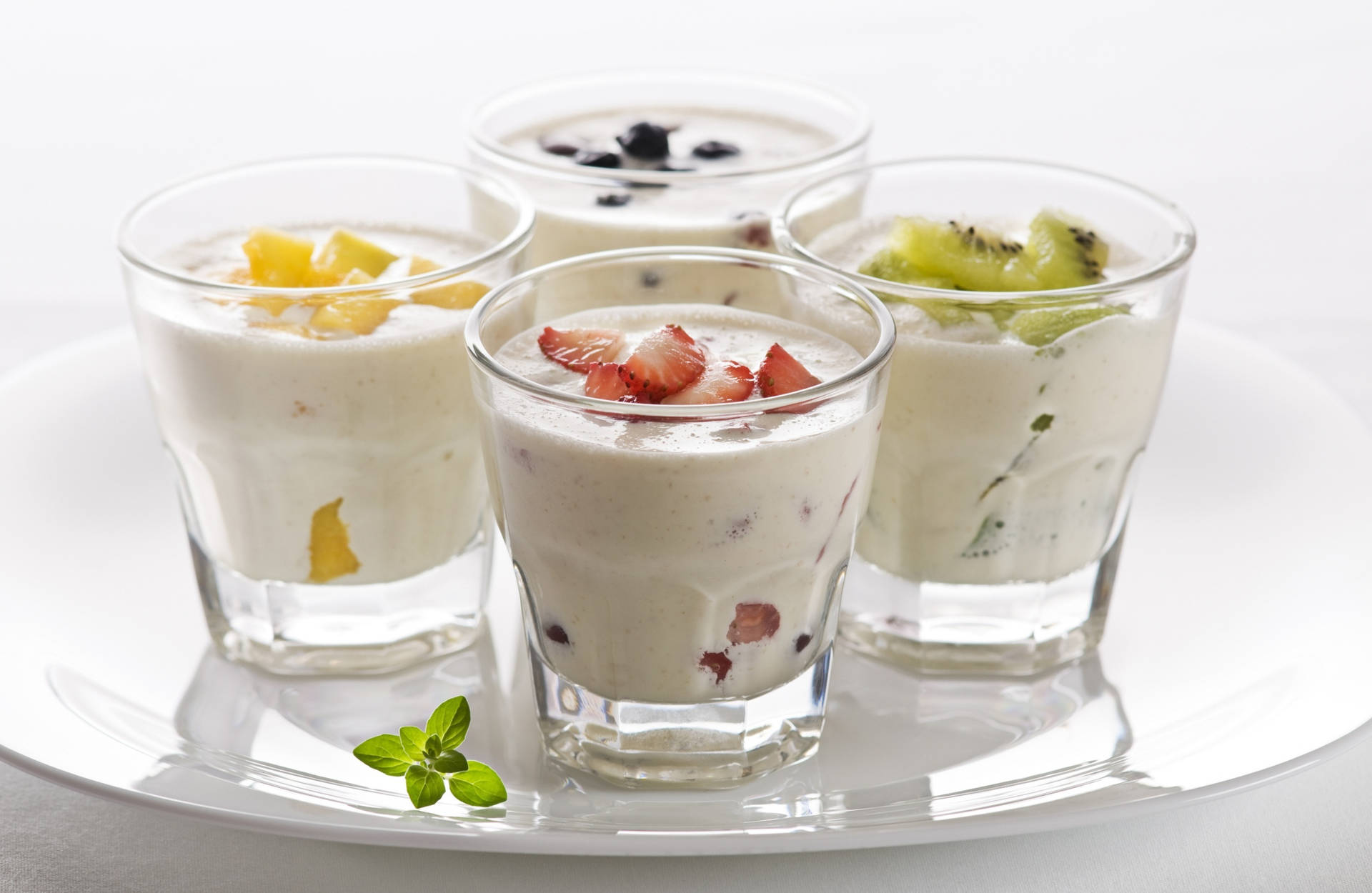 Fruity Yogurt Glasses Wallpaper