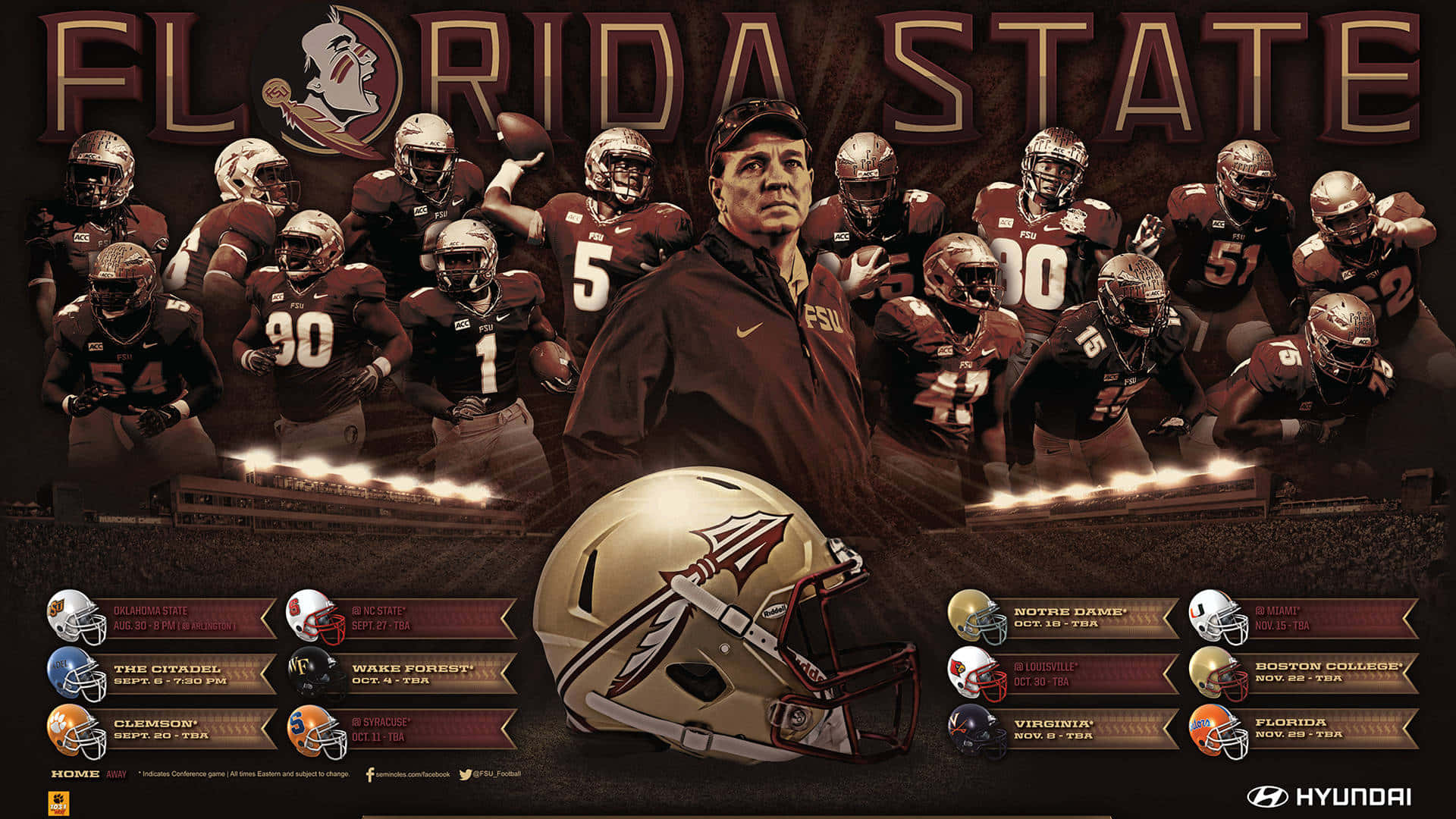 Download Florida State Football Team Poster Wallpaper