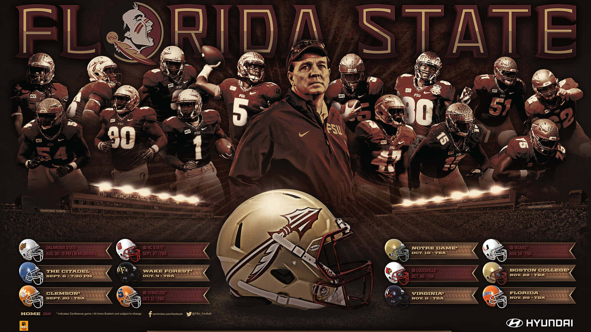 Floridastate Fotbollsteam Affisch. Wallpaper