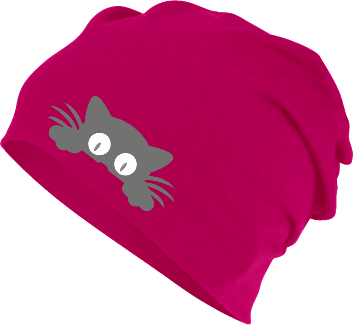 Fuchsia Cat Beanie Hat PNG
