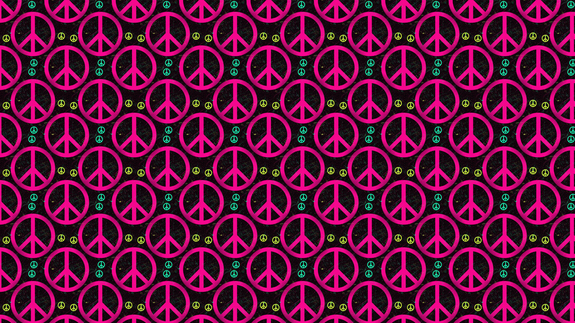 Fuchsia Pink Peace Symbols