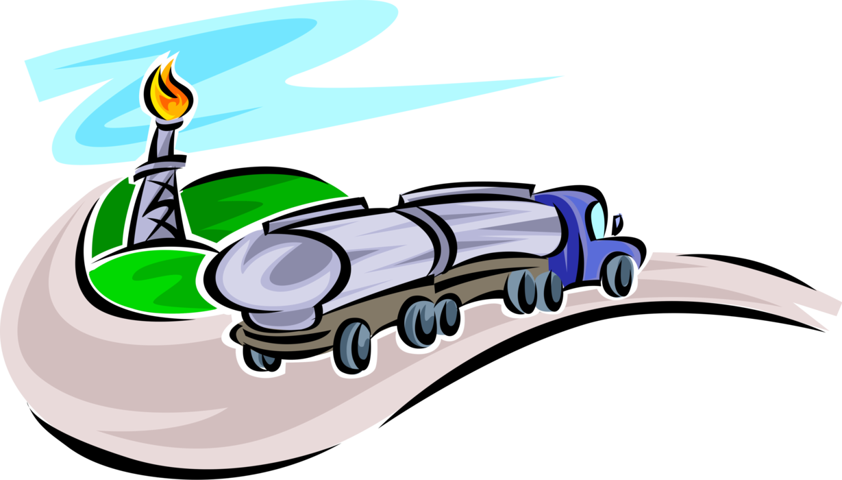 Fuel Tanker Truck Cartoon PNG