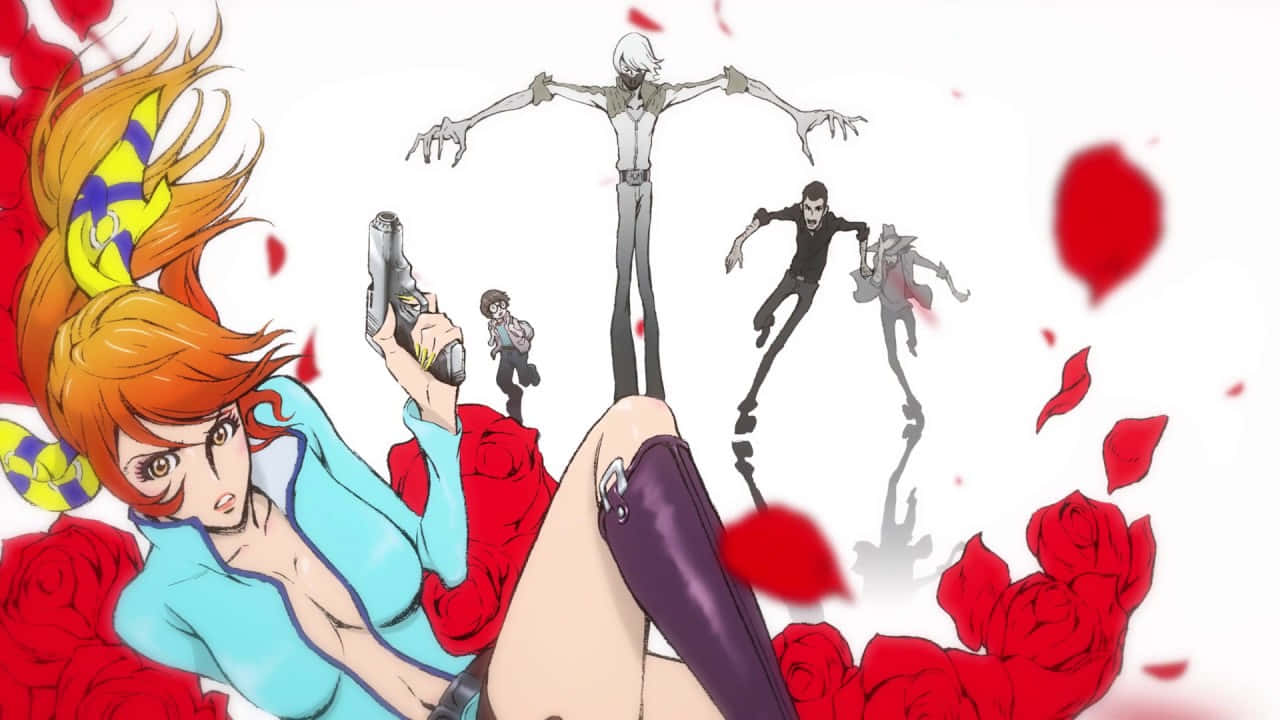 Fujiko Mine Anime Kunstwerk Achtergrond