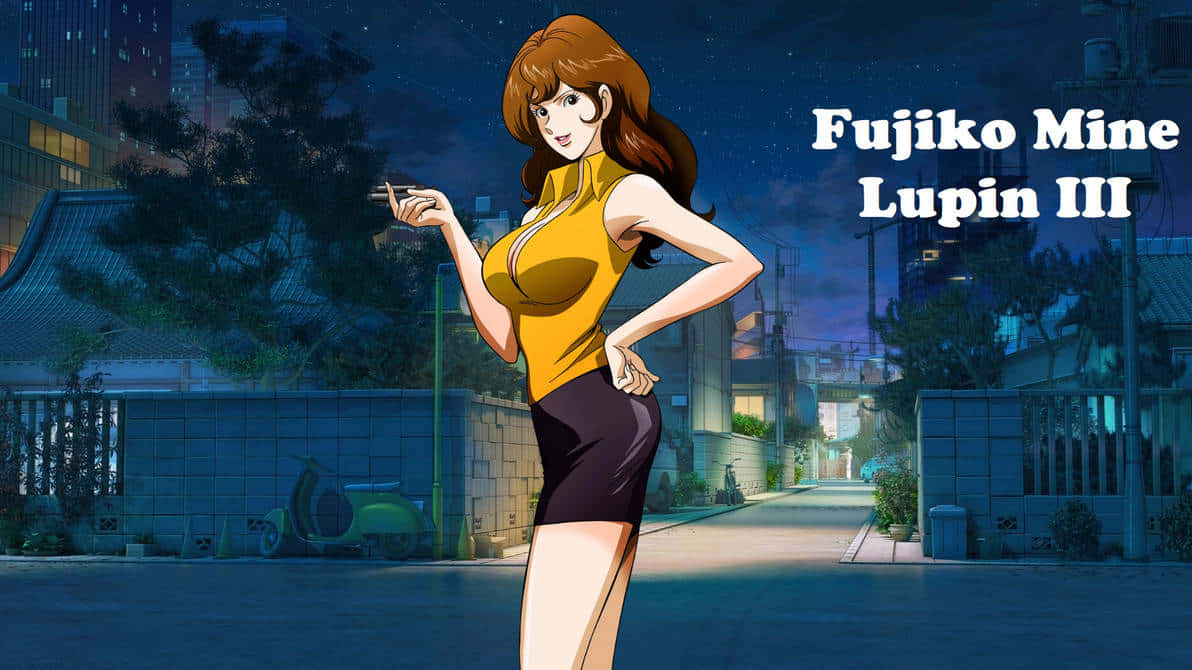 Fujiko Mine Lupin Iii Nacht Scène Achtergrond