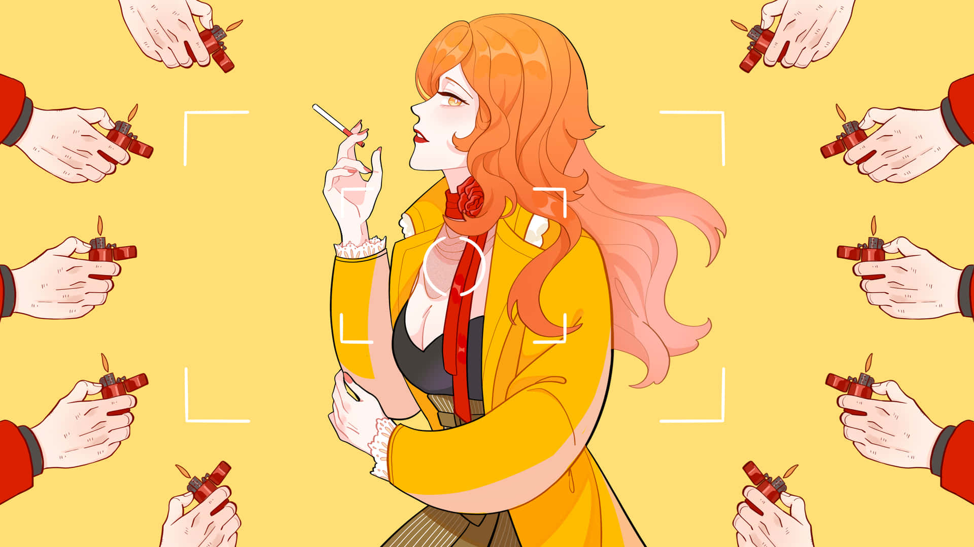 Download Fujiko Mine Yellow Backdrop Wallpaper | Wallpapers.com