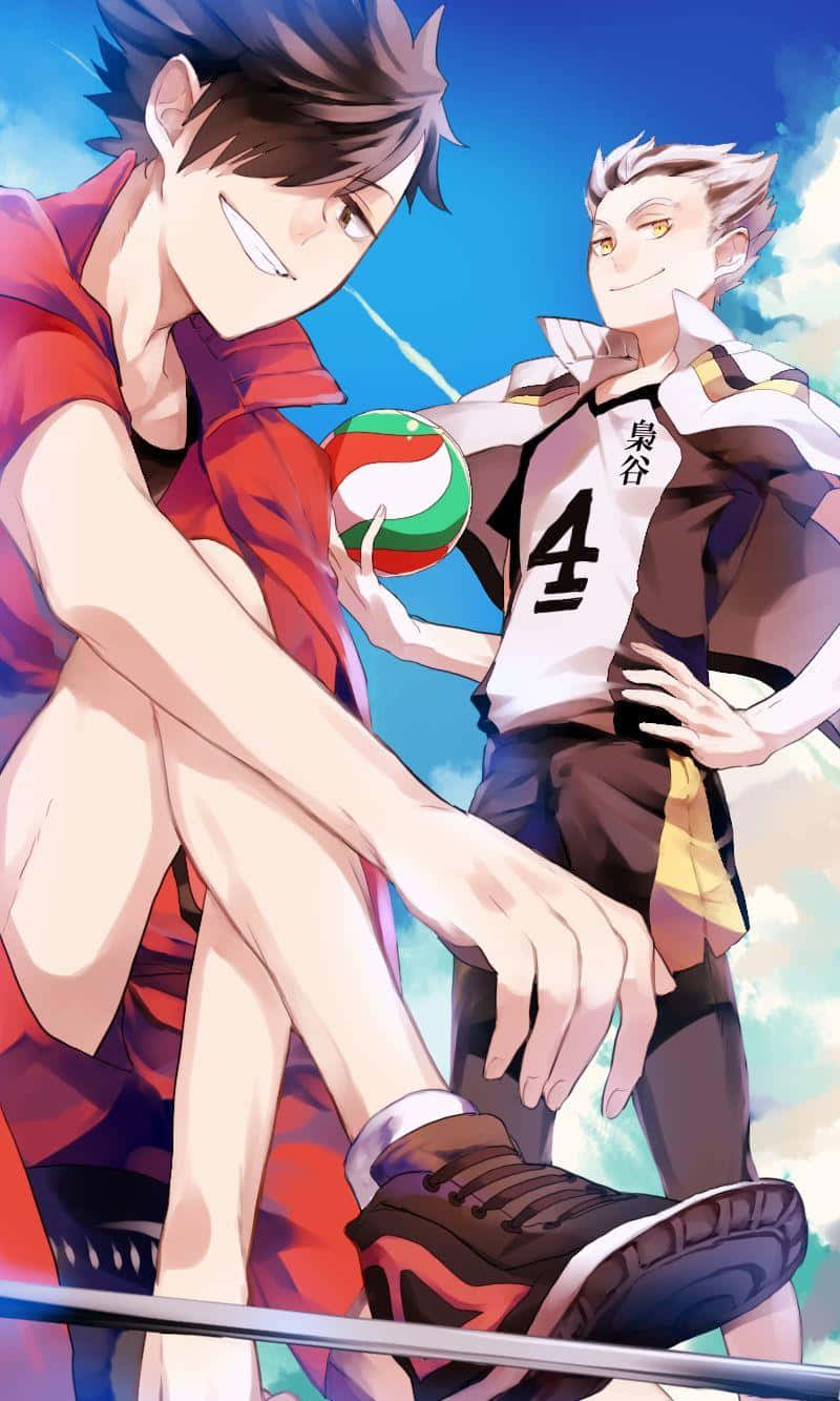 Fukurodani Academy Volleyball Team in action Wallpaper