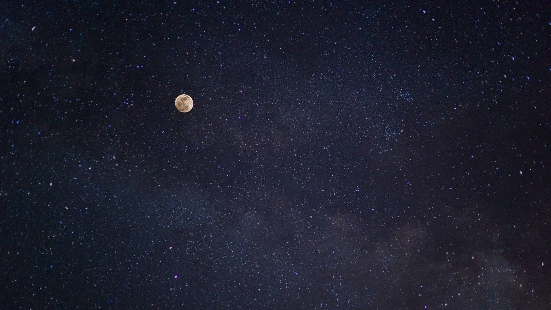 Fuldmåne I Stjernehimmel Wallpaper