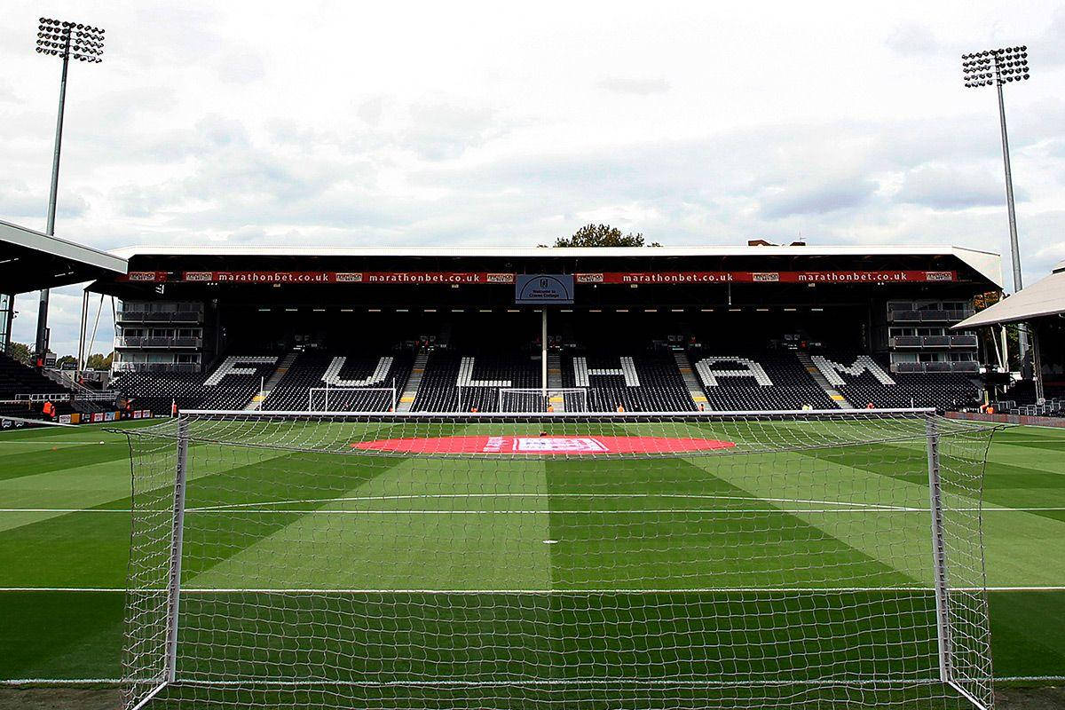 Fulham Fc Stadium Behind Goal Background