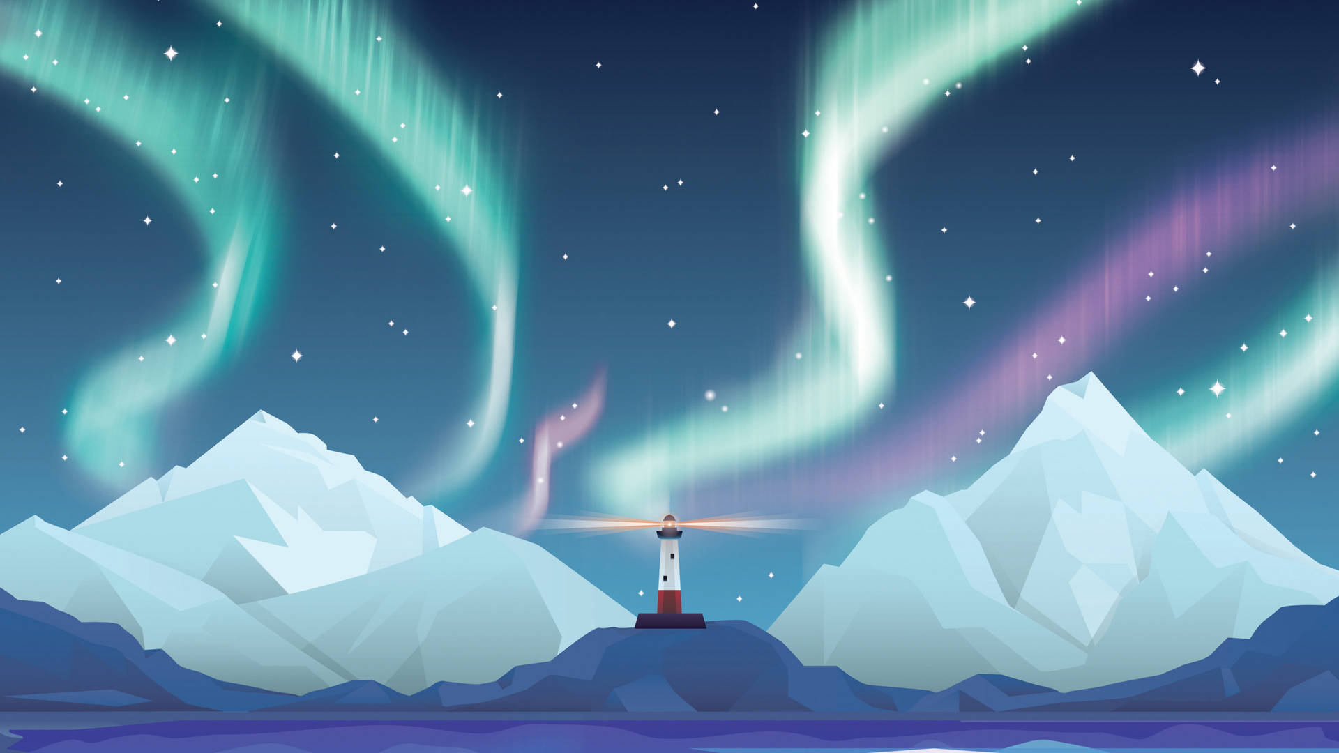 Full 4k Lighthouse Aurora Art Wallpaper