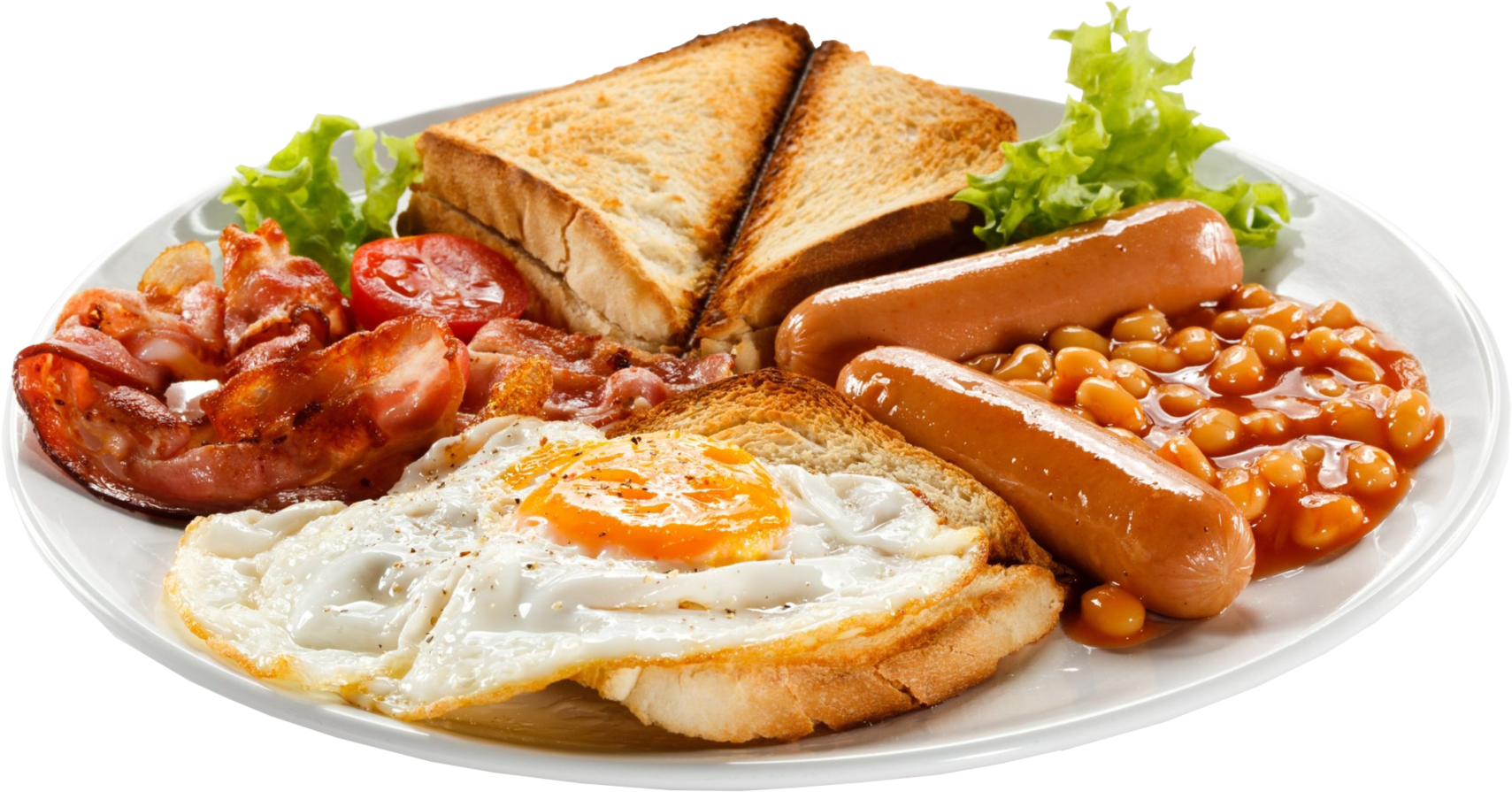 Full English Breakfast Plate PNG