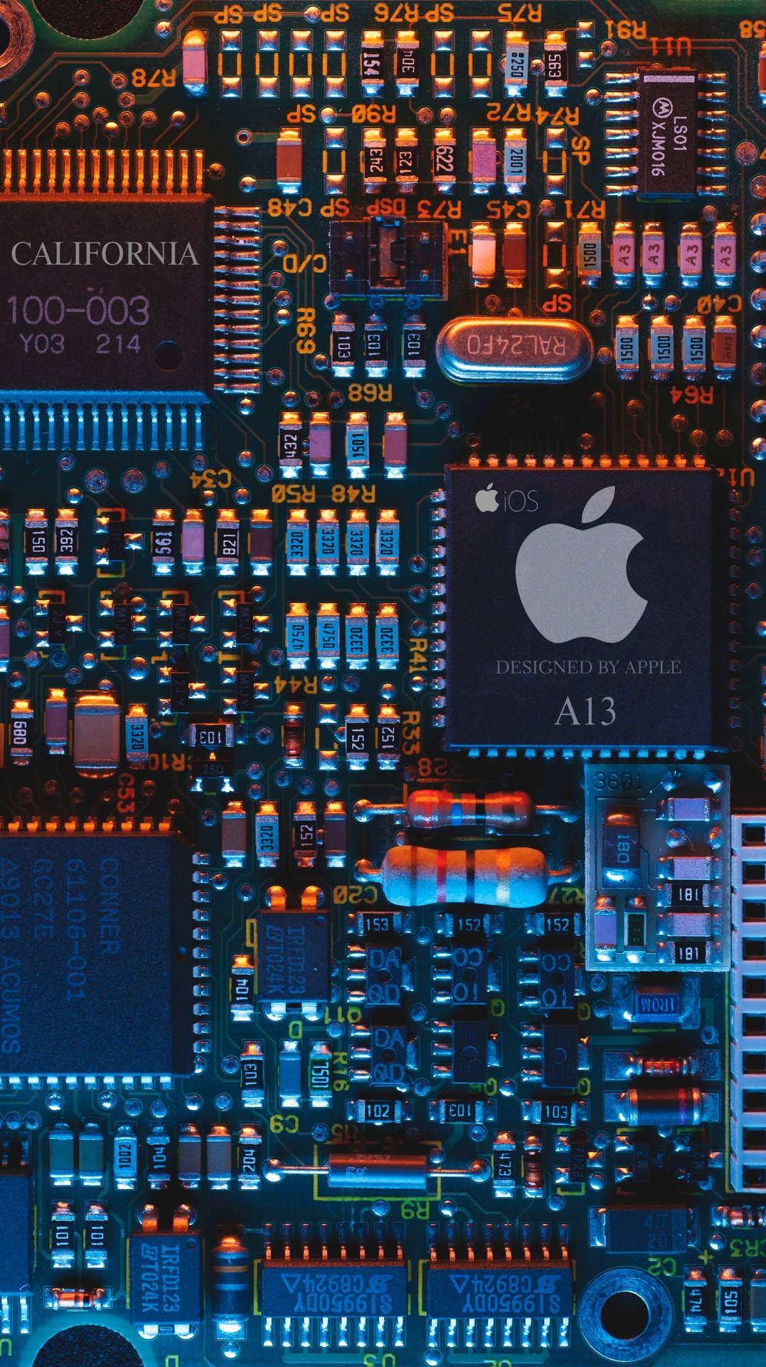 Full HD Apple In A Circuit Wallpaper