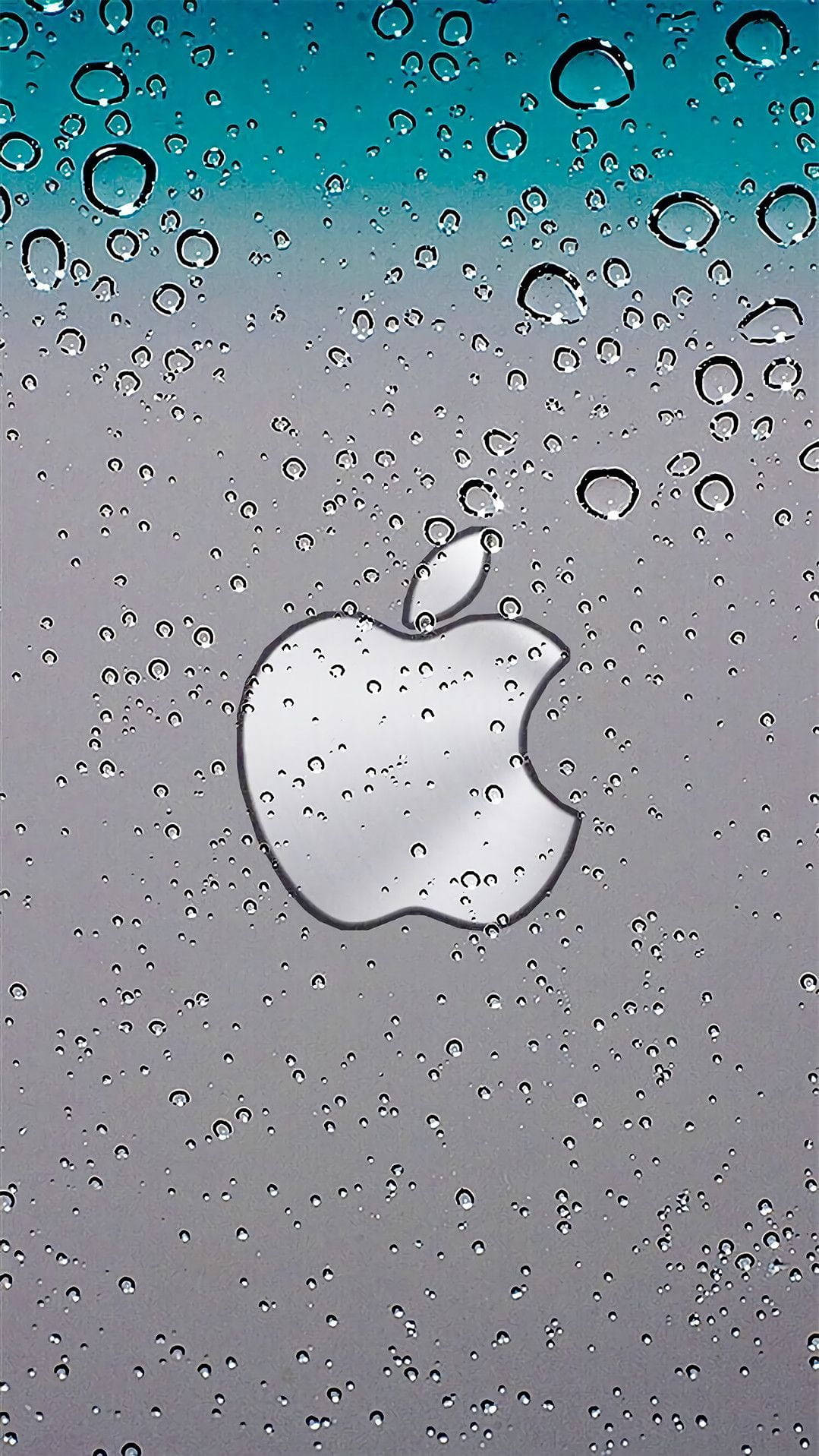 Fuld HD Apple Med Vanddråber Wallpaper