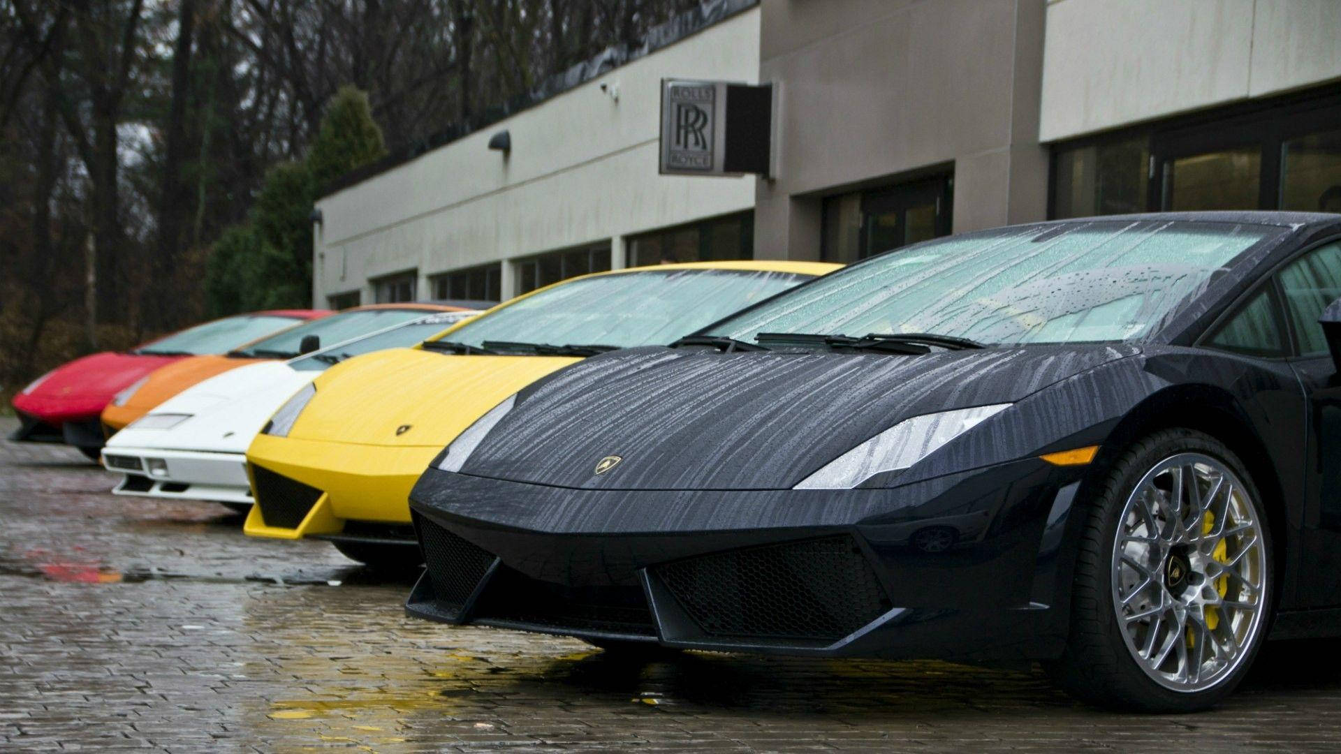 Fullhd-bil Färgglada Lamborghinis Wallpaper