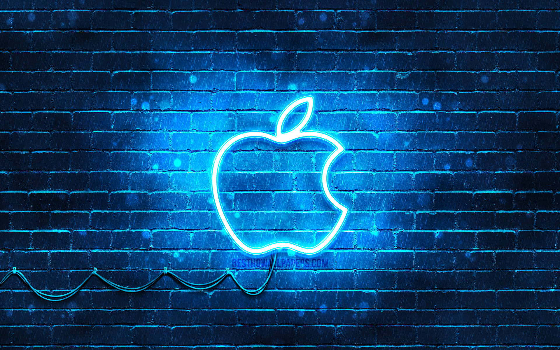 Full Hd Illuminated Blue Apple Picture
