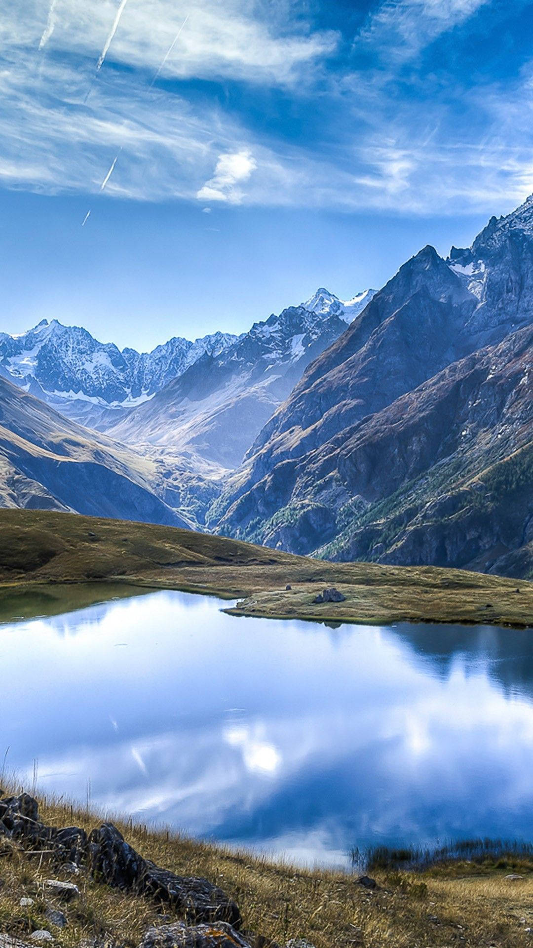 Download Full Hd Mountains By Lake Android Wallpaper 