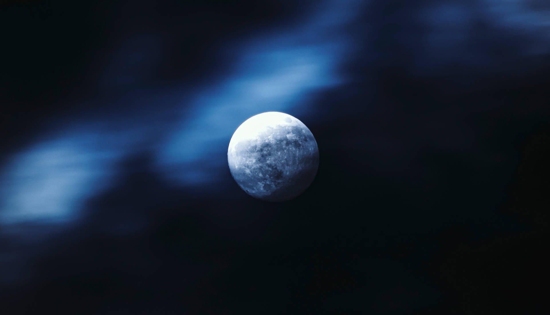Losárboles En Silueta Enmarcados Por Una Luna Llena En Un Cielo Tenue Fondo de pantalla