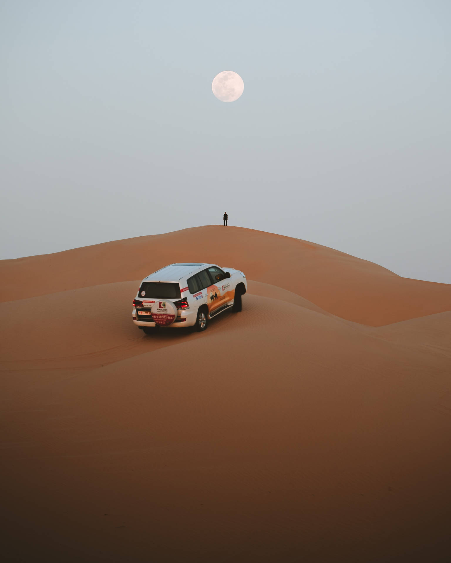 Luna Piena Nel Deserto Sfondo