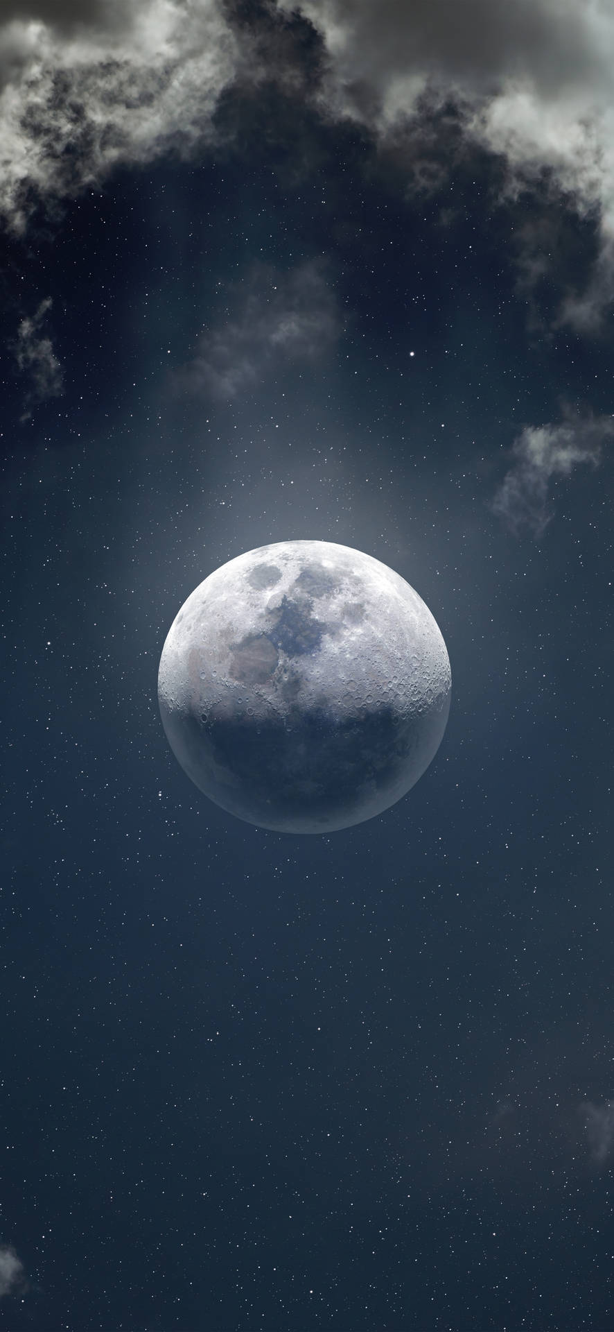 Stunning Full Moon Captured on iPhone 13 Pro Wallpaper