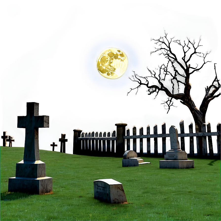 Full Moon Over Graveyard Png Uww1 PNG