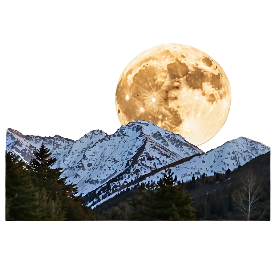 Download Full Moon Over Mountains Png 05242024 | Wallpapers.com