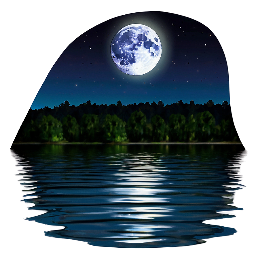 Download Full Moon Over Water Photo Png Xpd52 | Wallpapers.com