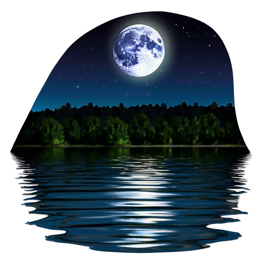 Full Moon Over Water Photo Png Xpd52 PNG