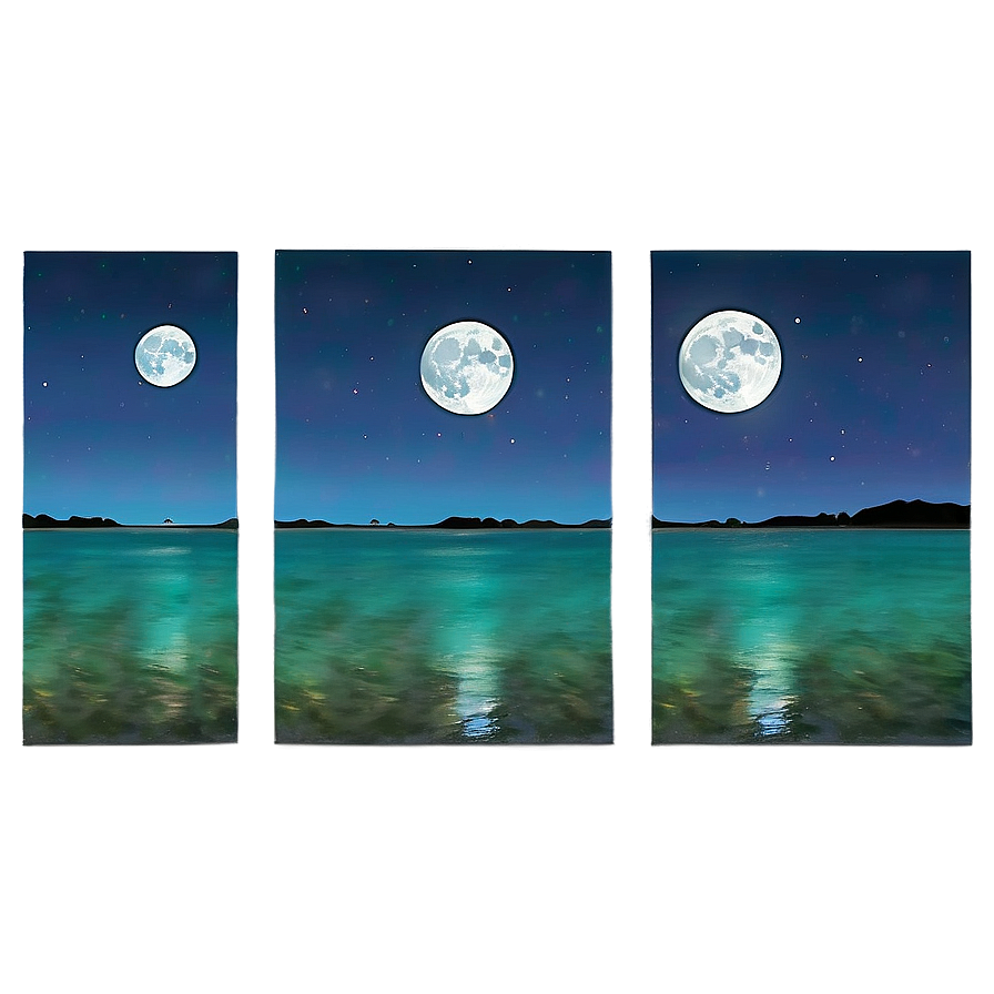 Full Moon Over Water Png Msv51 PNG