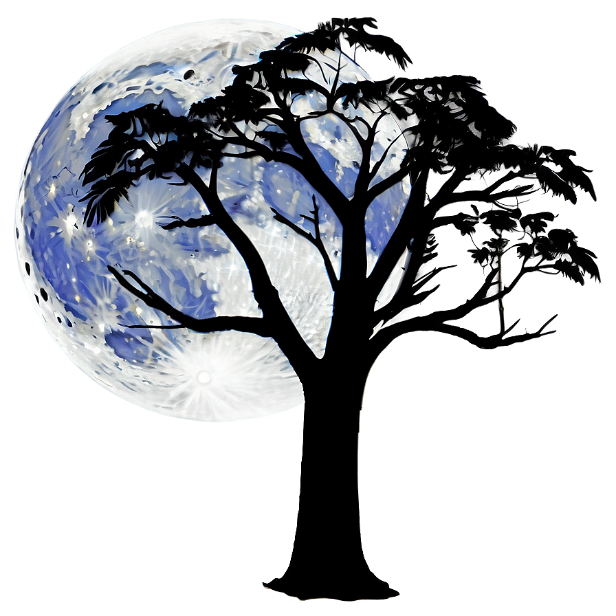 Download Full Moon Silhouette Trees Png 05242024 | Wallpapers.com