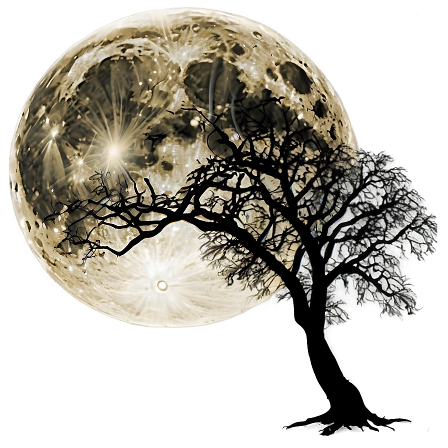 Download Full Moon Silhouette Trees Png 05242024 | Wallpapers.com