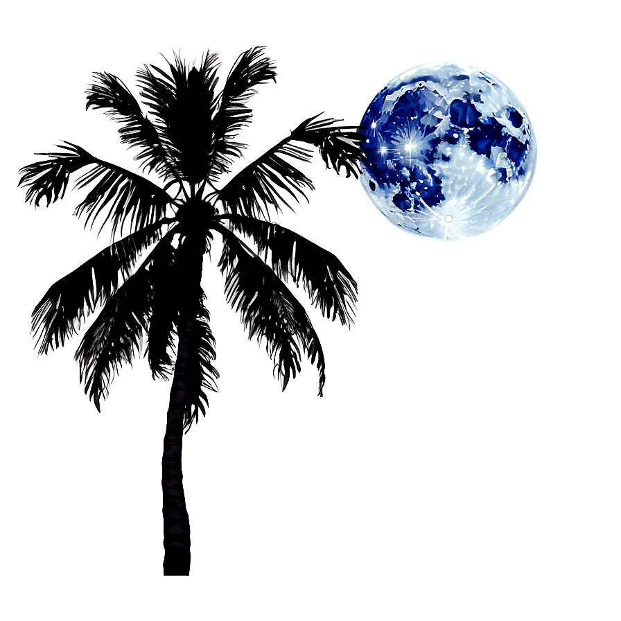 Full Moon Tropical Paradise Png Ixx99 PNG