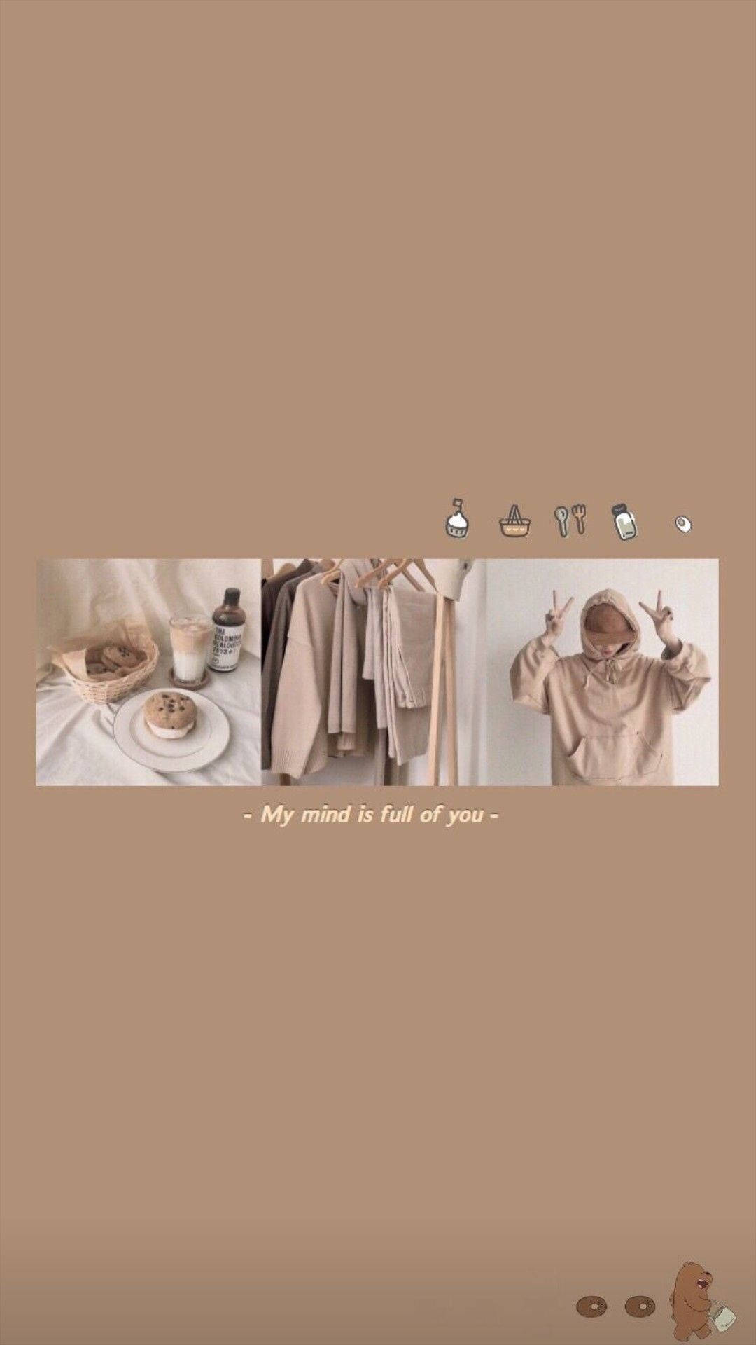Full Of You Quote Beige Aesthetic Phone Background