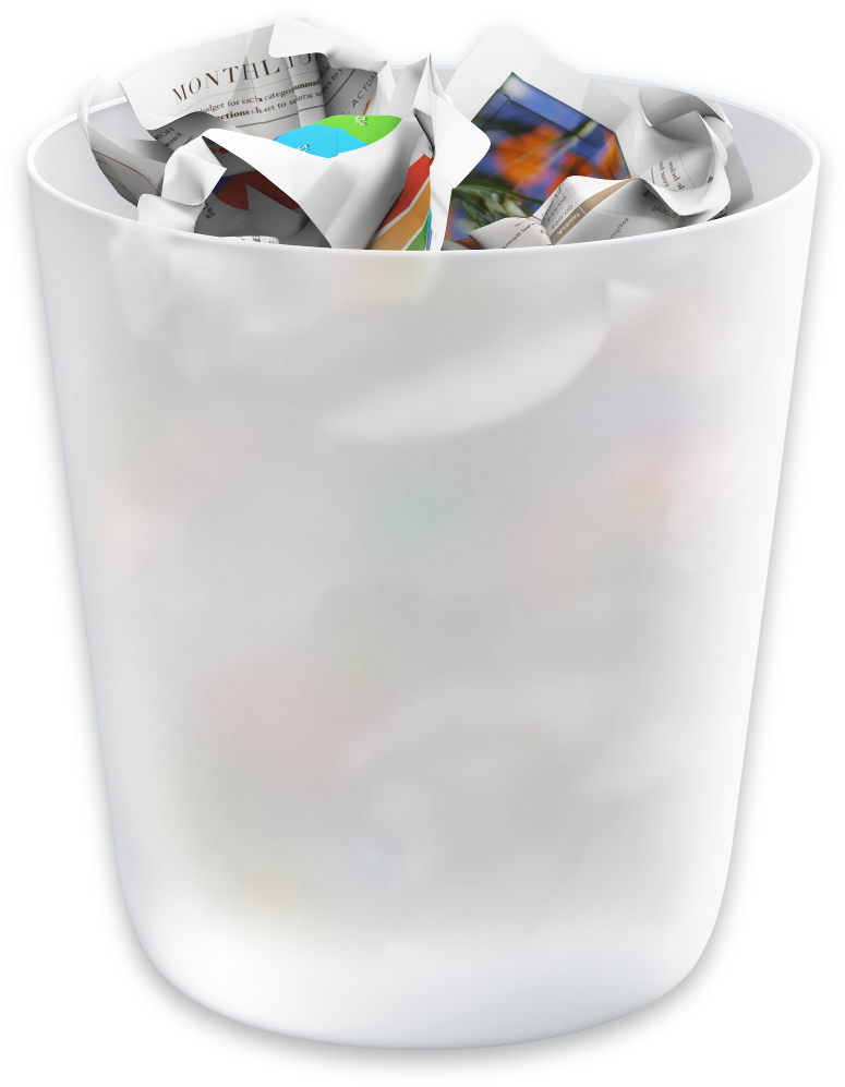 Full Office Trash Binwith Paper Waste PNG