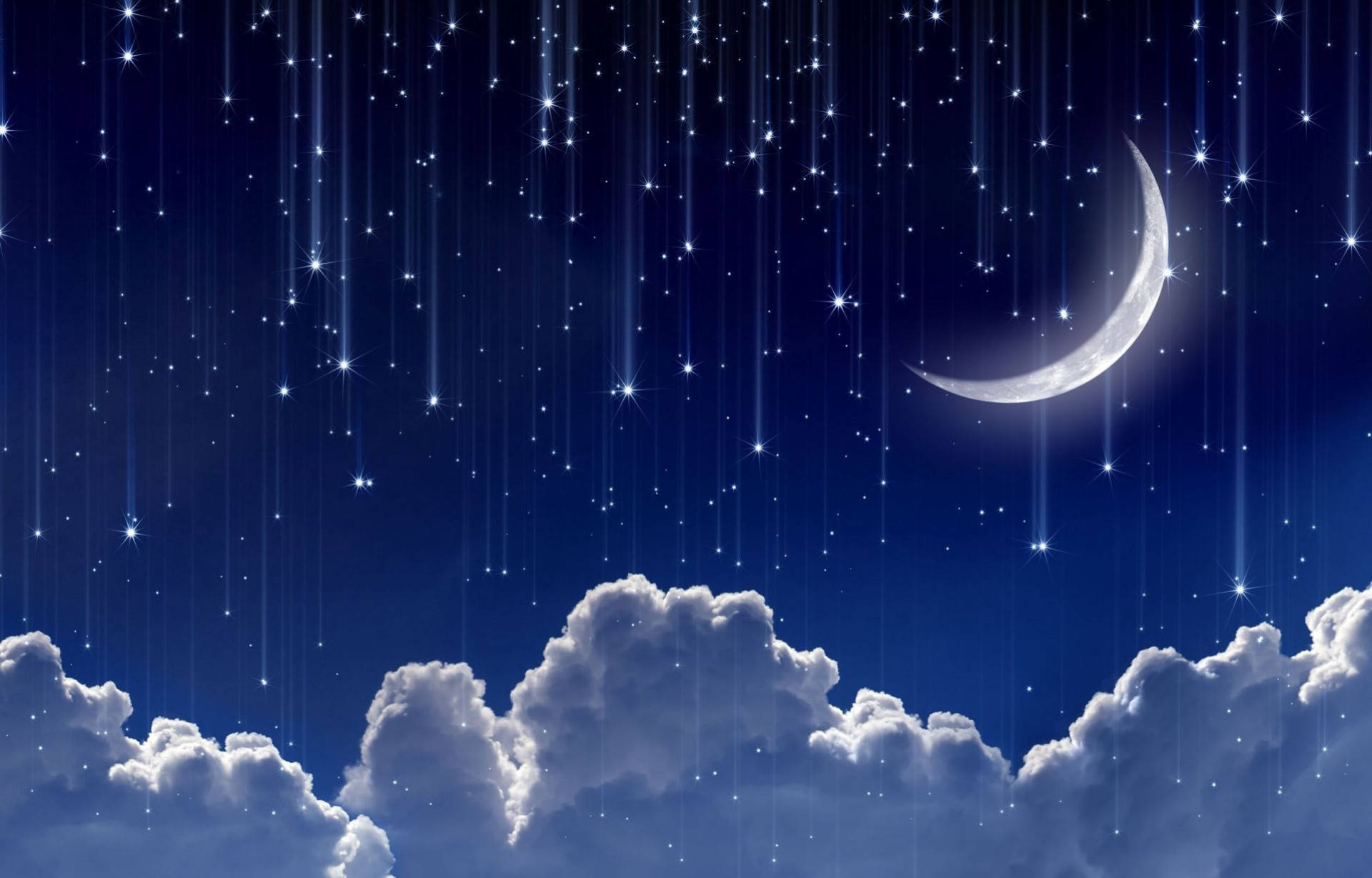 Download Full Screen Hd Moon And Stars Wallpaper 