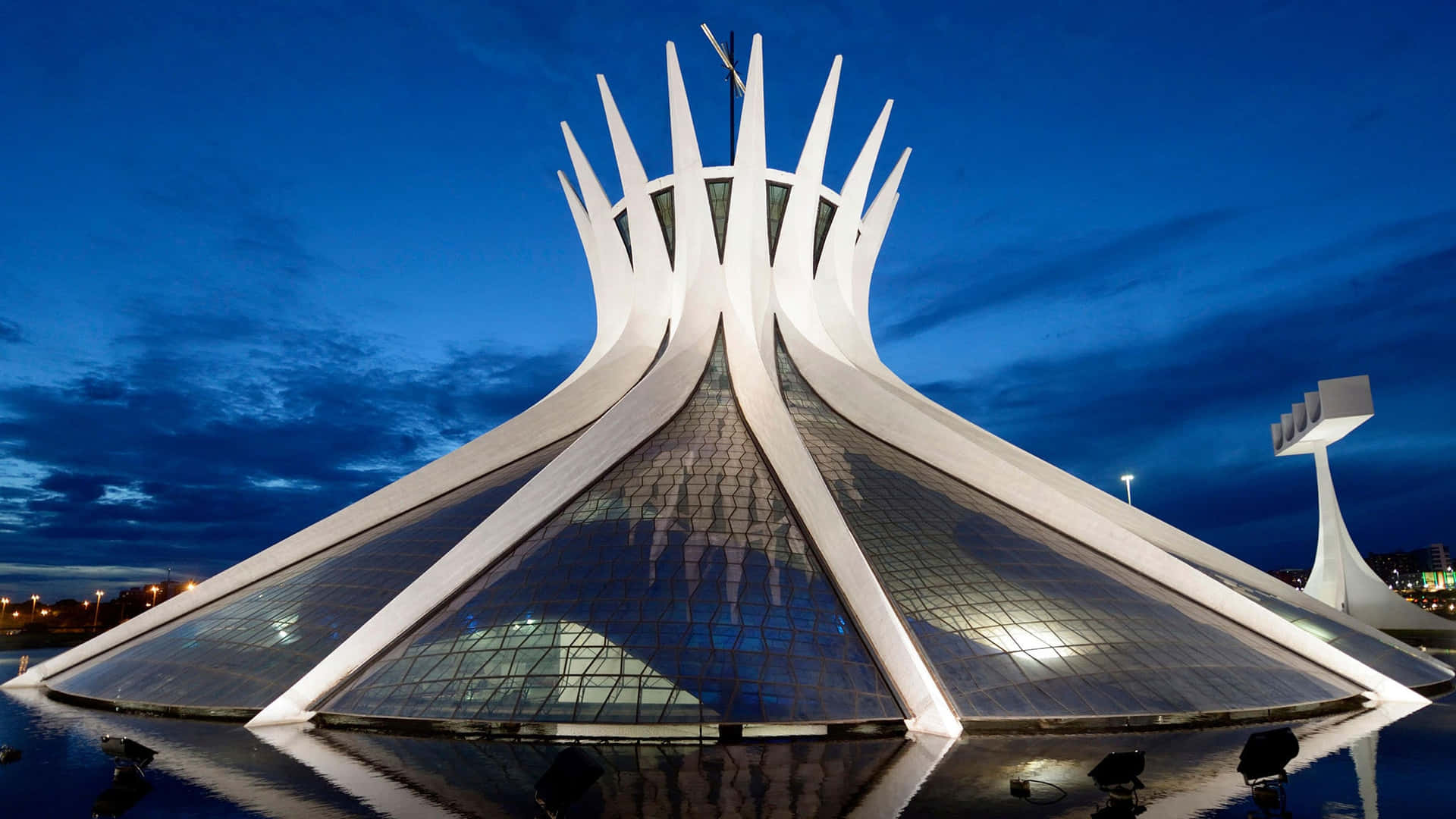 Full View Of Cathedral Of Brasilia Wallpaper