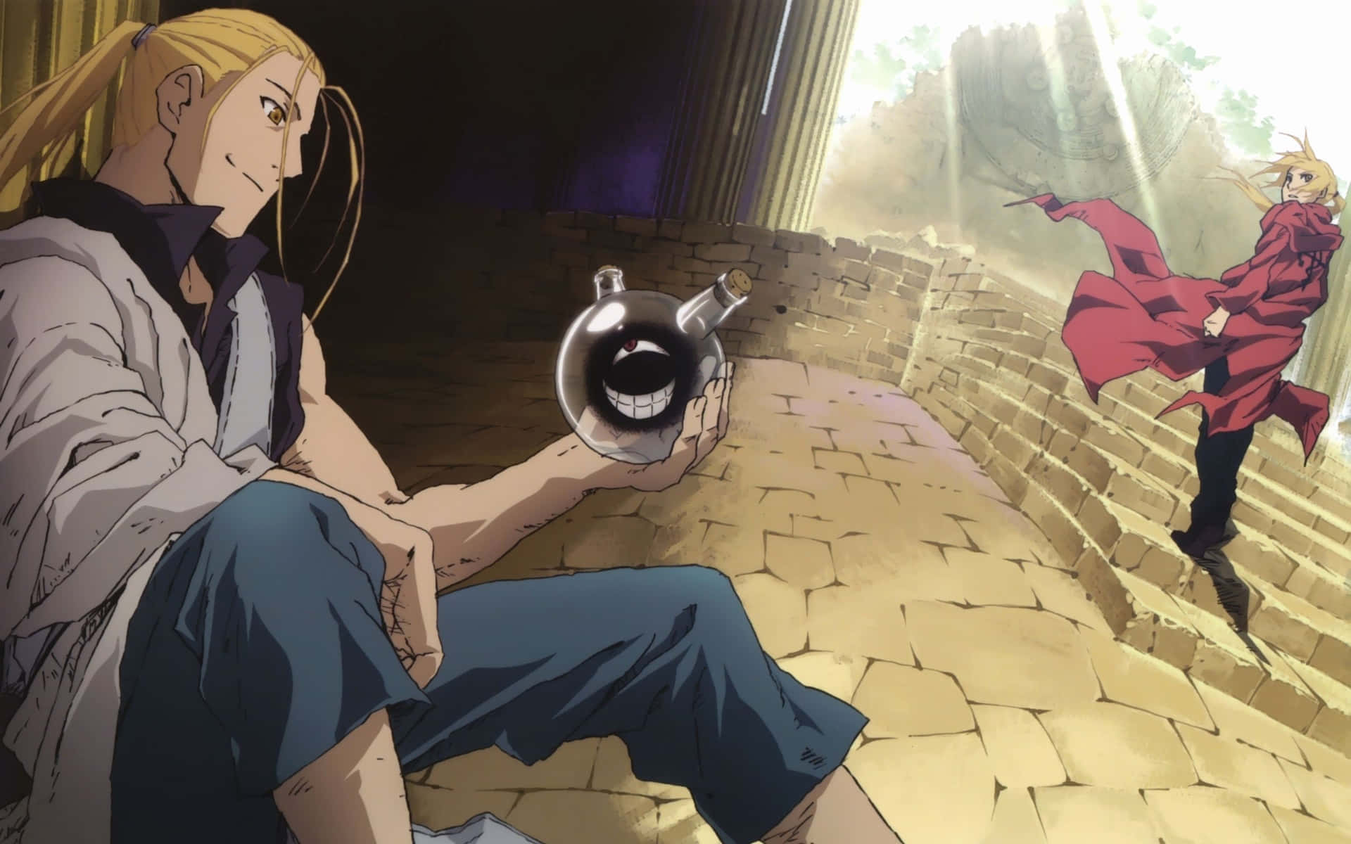 Two Brothers Sharing a Moment - Edward and Alphonse from Fullmetal Alchemist Brotherhood
