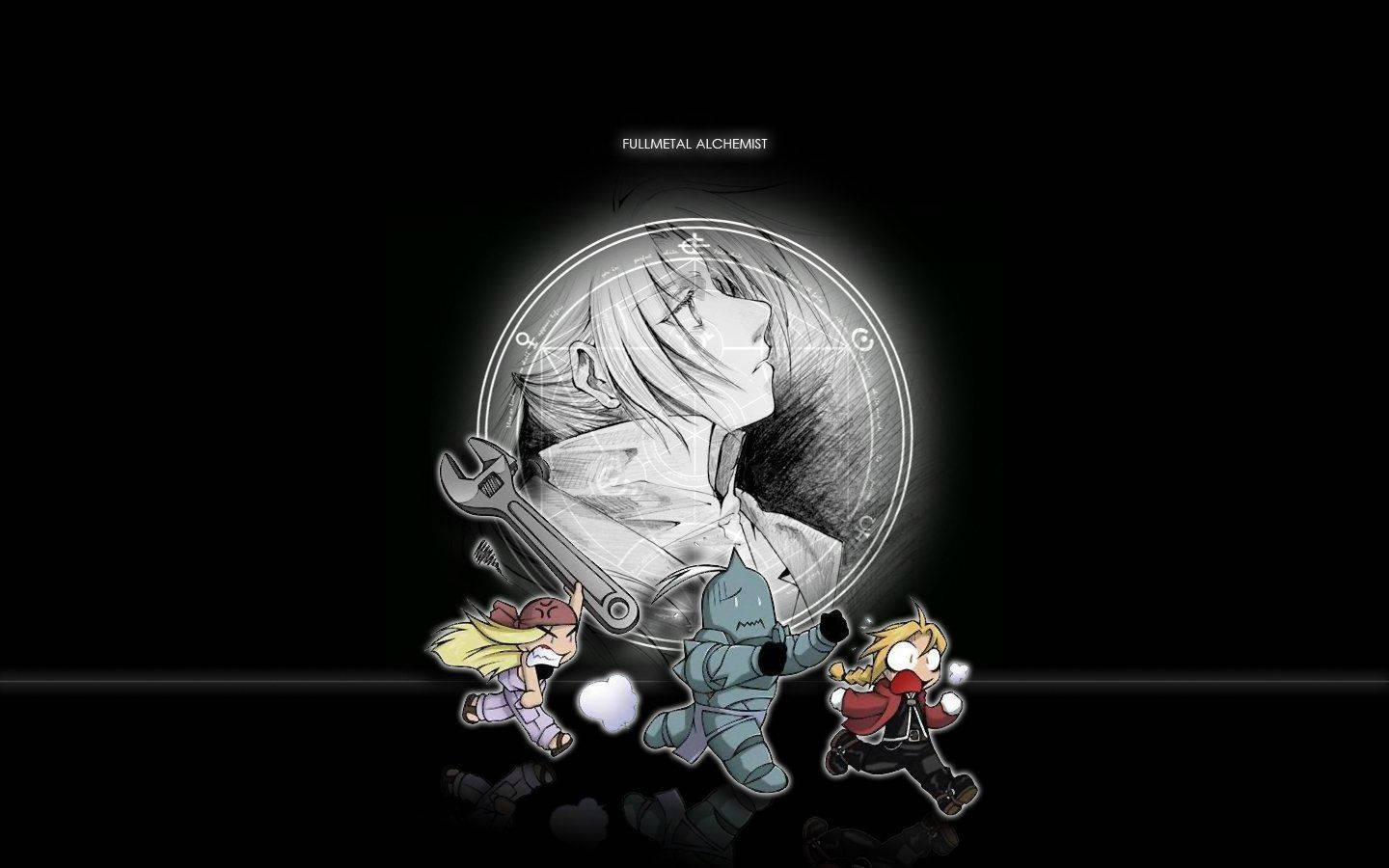 Fullmetal Alchemist Cute Running Anime Background