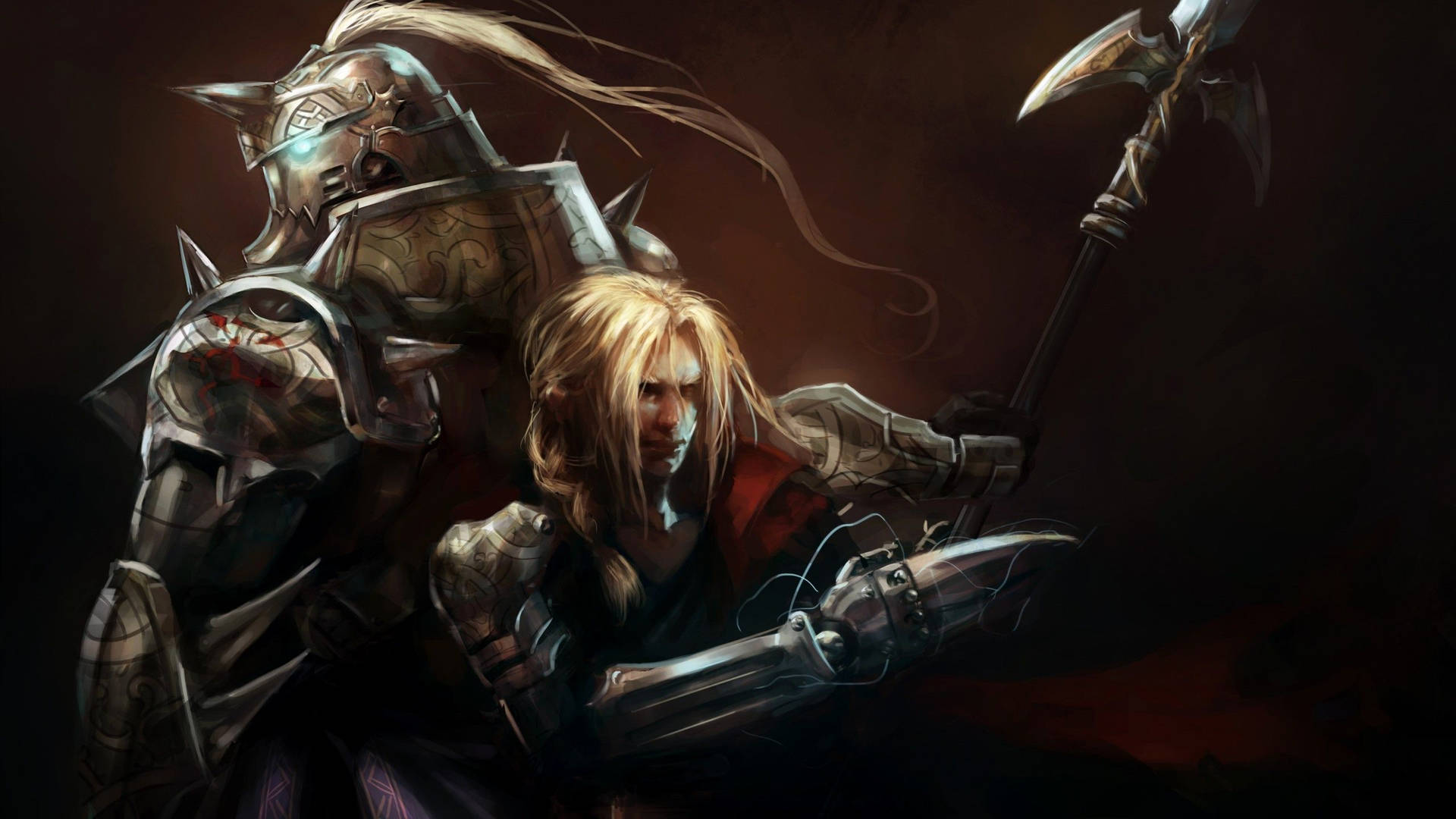 The Elric Brothers from Fullmetal Alchemist embark on an adventure Wallpaper