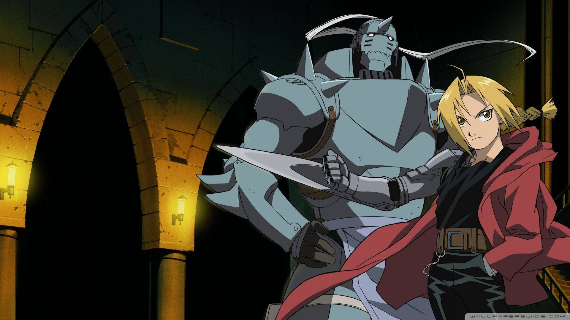 Edward and Alphonse Elric, the loving brothers of Fullmetal Alchemist Wallpaper