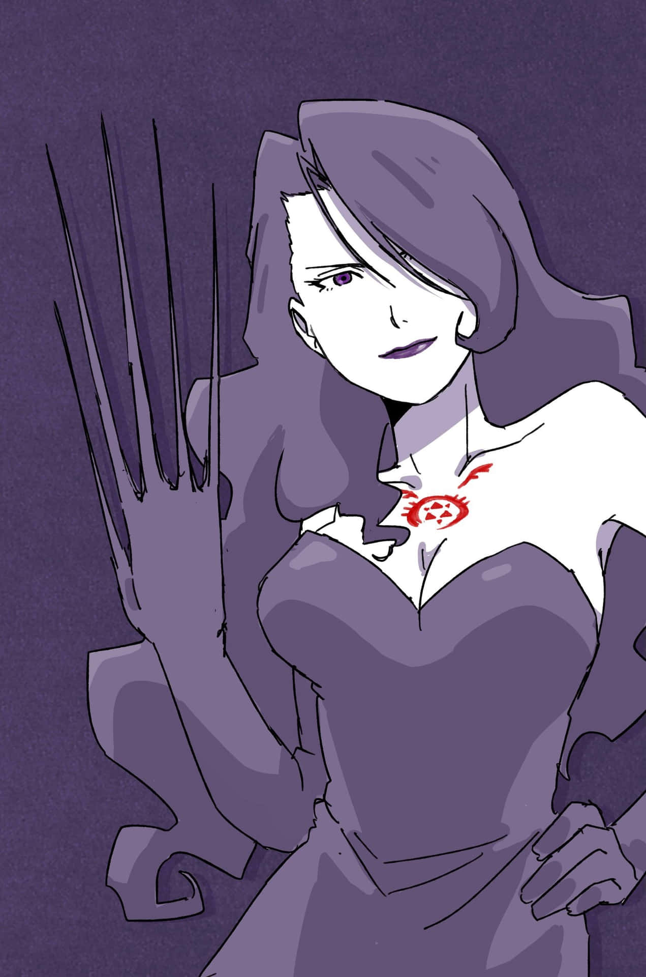 Fullmetal Alchemist's Lust character artwork Wallpaper