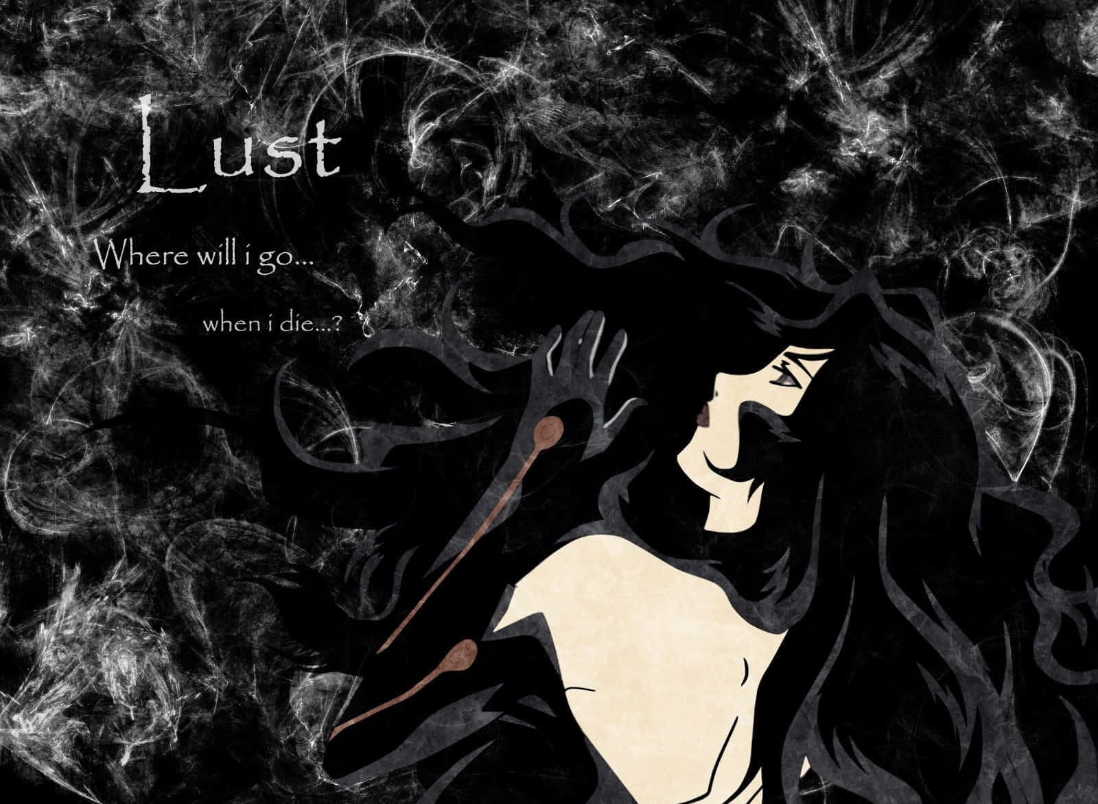 The ominously captivating character Lust from Fullmetal Alchemist Wallpaper