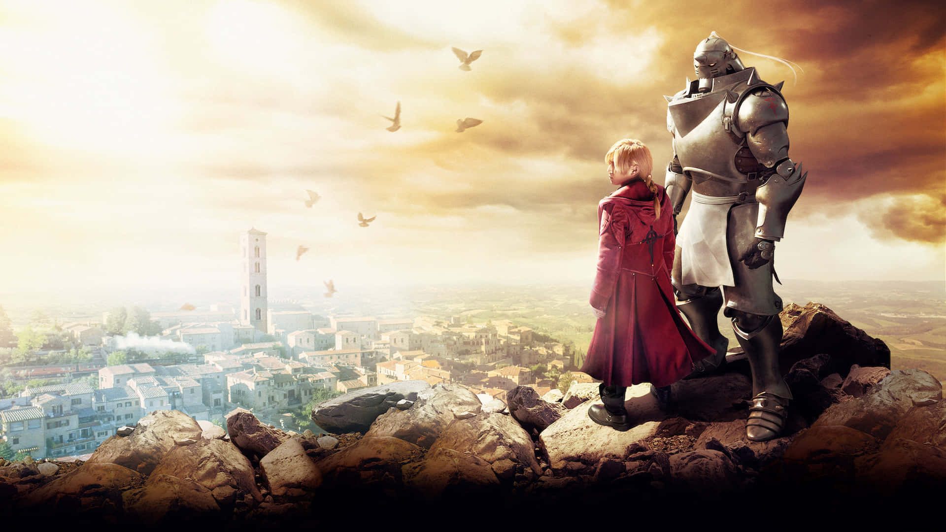 Fullmetal Alchemist Elric Brothers Overlooking The City Picture