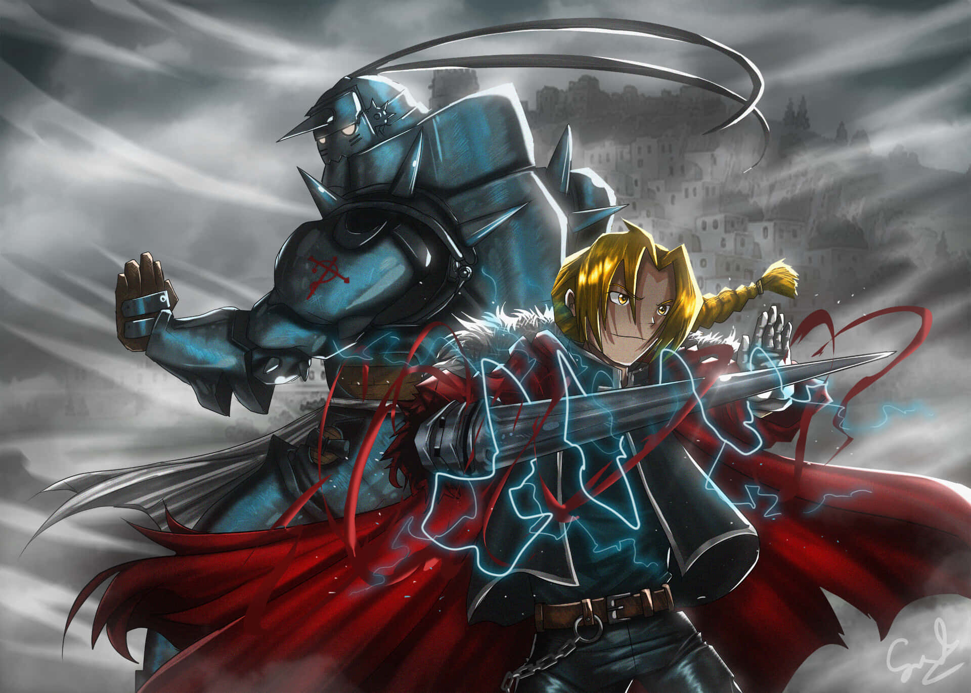 Download Fullmetal Alchemist Elric Brothers Picture | Wallpapers.com